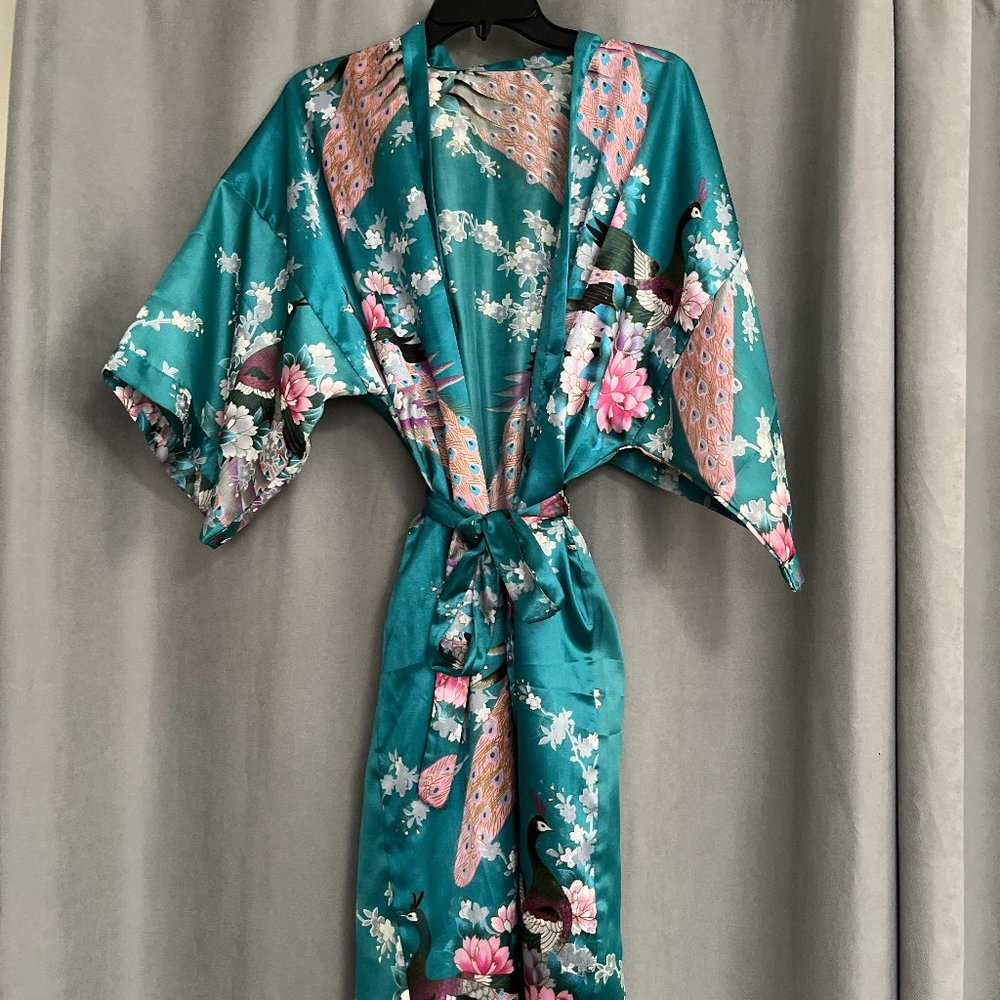 Thai Teal Kimono Robe